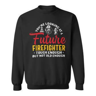 Firefighter You Looking At A Future Firefighter Firefighter Sweatshirt - Seseable