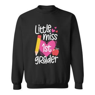 First Day Of School Little Miss 1St Grader Girls Gift Sweatshirt - Thegiftio UK
