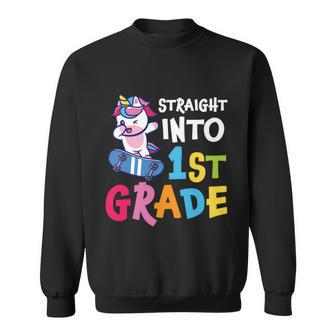First Day Of School Straigh Into 1St Grade Unicorn Back To School Sweatshirt - Monsterry
