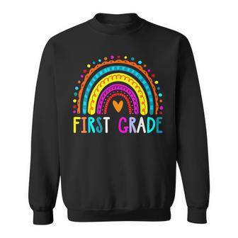 First Grade Rainbow Girls Boys Teacher Team 1St Grade Squad V3 Sweatshirt - Seseable
