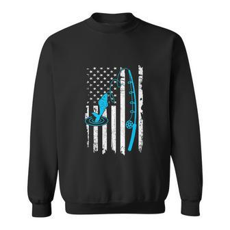 Fishing American Flag Fishing Funny Vintage Sweatshirt - Monsterry DE