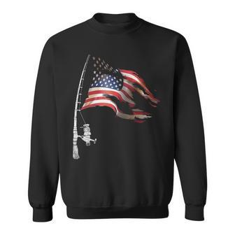 Fishing American Flag V2 Sweatshirt - Monsterry DE