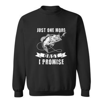 Fishing Funny Angler Retro Just One More Cast I Promise Sweatshirt - Monsterry