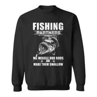 Fishing Partners - We Wiggle Our Rods Sweatshirt - Seseable