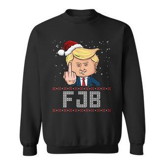 Fjb Anti Biden Trump Flicking Off Ugly Christmas Tshirt Sweatshirt - Monsterry