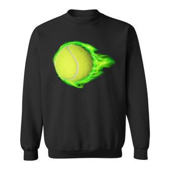Flaming Tennis Ball Tshirt Sweatshirt - Monsterry