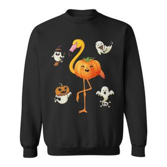 Flamingo Pumpkin Halloween Bird Lover Gifts For Girls And Boys Tshirt Sweatshirt - Monsterry AU