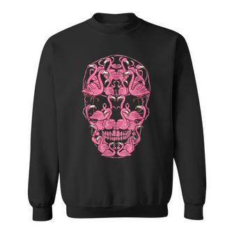 Flamingo Skull Breast Cancer Awareness Halloween Costume Men Women Sweatshirt Graphic Print Unisex - Thegiftio UK