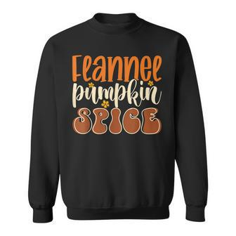 Flannel Pumpkin Spice Flower Vintage Style Fall Autumn Vibes Sweatshirt - Thegiftio UK
