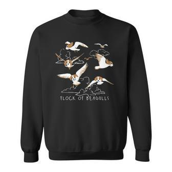 Flock Of Beagulls Beagle With Bird Wings Dog Lover Funny Sweatshirt | Mazezy