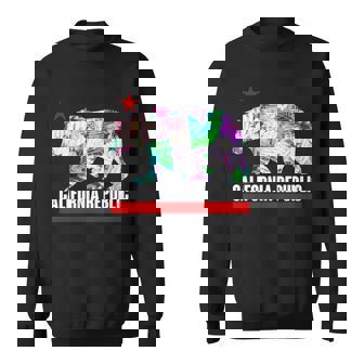Floral California Republic Bear Tropical Bear Sweatshirt - Monsterry