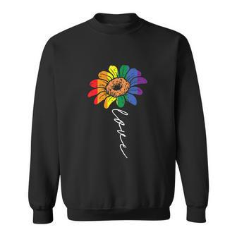 Floral Lgbtq Rainbow Flag Gay Pride Ally Graphic Design Printed Casual Daily Basic Sweatshirt