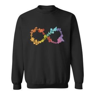 Floral Neurodiversity Infinity Symbol Autism Awareness Sweatshirt - Monsterry