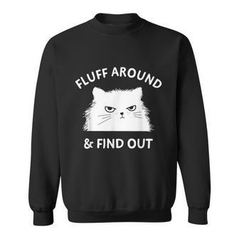 Fluff Around And Find Out Funny Cat Adult Humor Sweatshirt - Monsterry DE