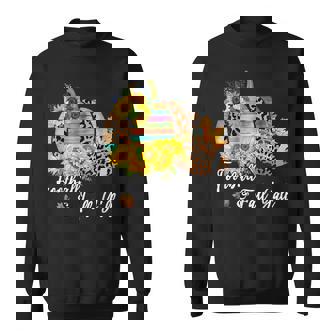 Football And Fall Yall Leopard Pumpkin Sunflower Autumn Sweatshirt - Thegiftio UK