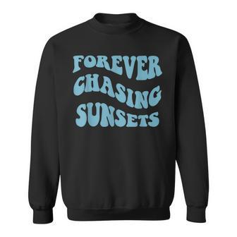 Forever Chasing Sunsets Colorful Aesthetic Trendy Clothing Men Women Sweatshirt Graphic Print Unisex - Thegiftio UK