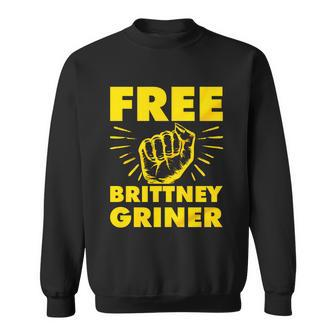 Free Brittney Griner Free Bg Fight Hand Supporter Graphic Design Printed Casual Daily Basic Sweatshirt - Thegiftio UK