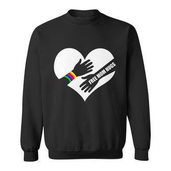 Free Mom Hugs Heart Gay Rainbow Lgbt Pride Free Mom Hugs Cute Gift Sweatshirt - Thegiftio UK