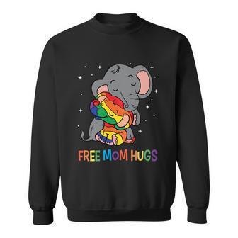 Free Mom Hugs Lgbt Mother Elephant Rainbow Womens Gift Sweatshirt - Thegiftio UK