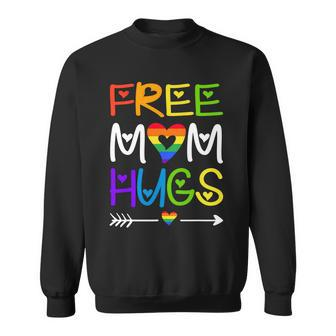 Free Mom Hugs Rainbow Heart Lgbt Pride Month Sweatshirt - Monsterry UK