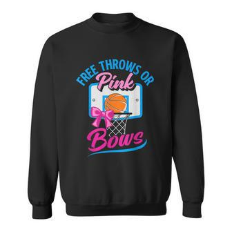 Free Throws Or Pink Bows Boy Or Girl Gender Reveal Party Graphic Design Printed Casual Daily Basic Sweatshirt - Thegiftio UK