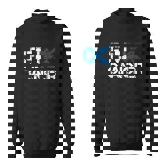 Fuck Cancer Colon Cancer Support Gift Graphic Design Printed Casual Daily Basic Sweatshirt - Thegiftio