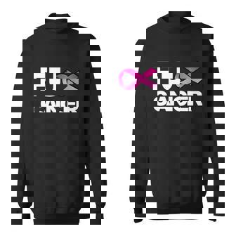 Fuck Cancer Gift For Breast Cancer Awareness Gift Graphic Design Printed Casual Daily Basic Sweatshirt - Thegiftio
