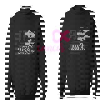 Fuck Cancer Pink Ribbon Breast Cancer Graphic Design Printed Casual Daily Basic Sweatshirt - Thegiftio