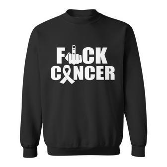 Fuck Cancer Ribbon Middle Finger Sweatshirt - Monsterry