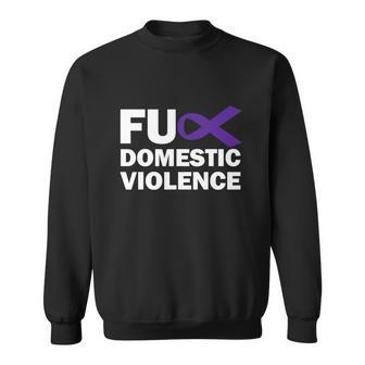 Fuck Domestic Violence Purple Ribbon Domestic Violence Sweatshirt - Monsterry UK