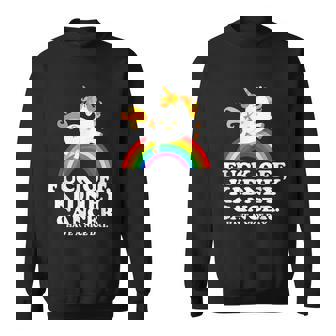 Fuck Off Ney Cancer Funny Survivor Quote Unicorn Rainbow Sweatshirt - Thegiftio