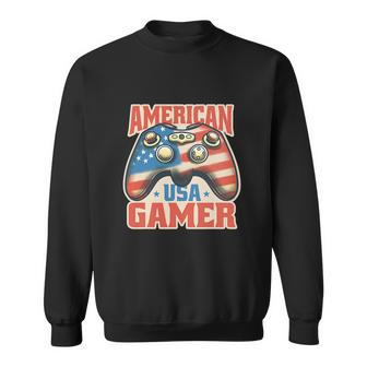 Funny 4Th Of July Video Game Gamer Usa Flag Sweatshirt - Monsterry