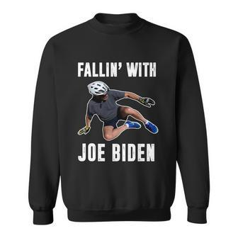 Funny Anti Biden Fallin With Joe Biden Funny Bicycle Sweatshirt - Monsterry