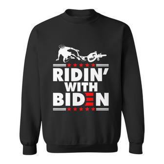 Funny Biden Falls Off Bike Joe Biden Ridin With Biden Sweatshirt - Thegiftio