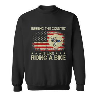 Funny Biden Falls Off Bike Running The Country Like Riding A Bike Sweatshirt