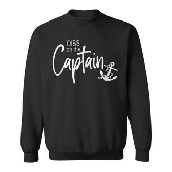 Funny Captain Wife Dibs On The Captain V2 Sweatshirt - Seseable