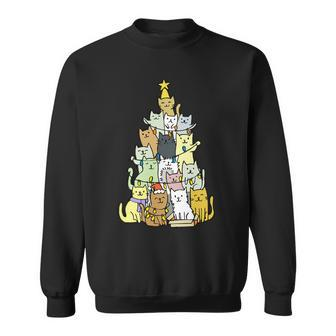 Funny Cat Christmas Tree Tshirt Sweatshirt - Monsterry UK