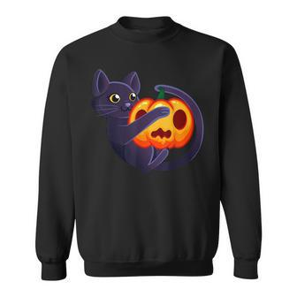 Funny Cat Halloween Tee Costume Men Women Sweatshirt Graphic Print Unisex - Thegiftio UK