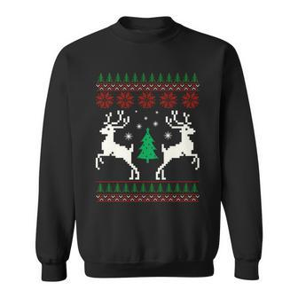 Funny Christmas Reindeer Ugly Christmas Graphic Design Printed Casual Daily Basic Sweatshirt - Thegiftio UK