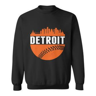 Funny Classic Detroit Skyline Baseball Sweatshirt - Thegiftio UK