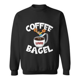 Funny Coffee And Bagel Quote For High Dive & Coffee Dad Sweatshirt - Thegiftio UK