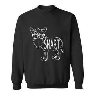 Funny Cute Sarcastic Smart Ass Donkey W Glasses Humorous Gift Sweatshirt - Monsterry