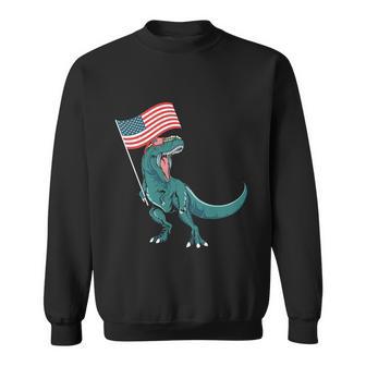 Funny Dinosaur 4Th Of July Usa Flag Graphic Plus Size Shirt Sweatshirt - Monsterry DE