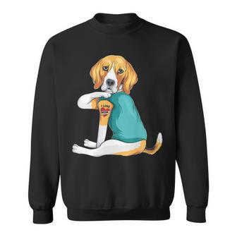 Funny Dog Mom Beagle I Love Mom Tattoo Sweatshirt - Thegiftio UK