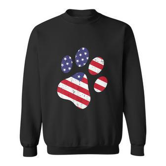 Funny Dog Paw American Flag Cute 4Th Of July Sweatshirt - Monsterry
