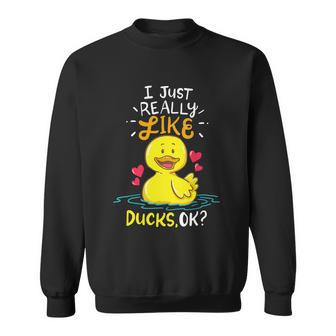 Funny Duck Ducks Rubber Gift Sweatshirt - Monsterry CA