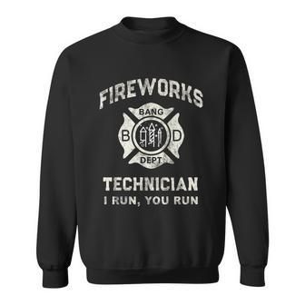 Funny Fireworks Technician Firefighter America Sweatshirt - Monsterry