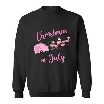 Funny Flamingo Pink Retro Camping Car Christmas In July Graphic Design Printed Casual Daily Basic Sweatshirt - Thegiftio UK