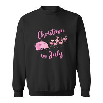 Funny Flamingo Pink Retro Camping Car Christmas In July Graphic Design Printed Casual Daily Basic V2 Sweatshirt - Thegiftio UK