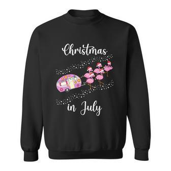 Funny Flamingo Pink Retro Camping Car Christmas In July Great Gift Sweatshirt - Thegiftio UK